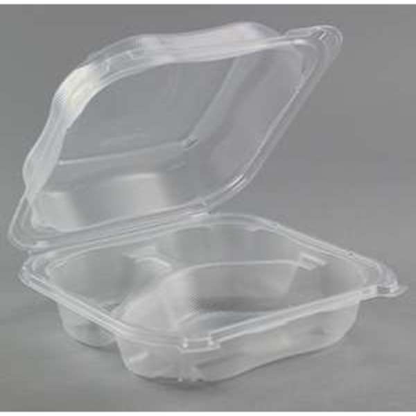 Genpak - Hinged Hinged Container 3 Compartment Clear Large, PK150 CLX203---CL